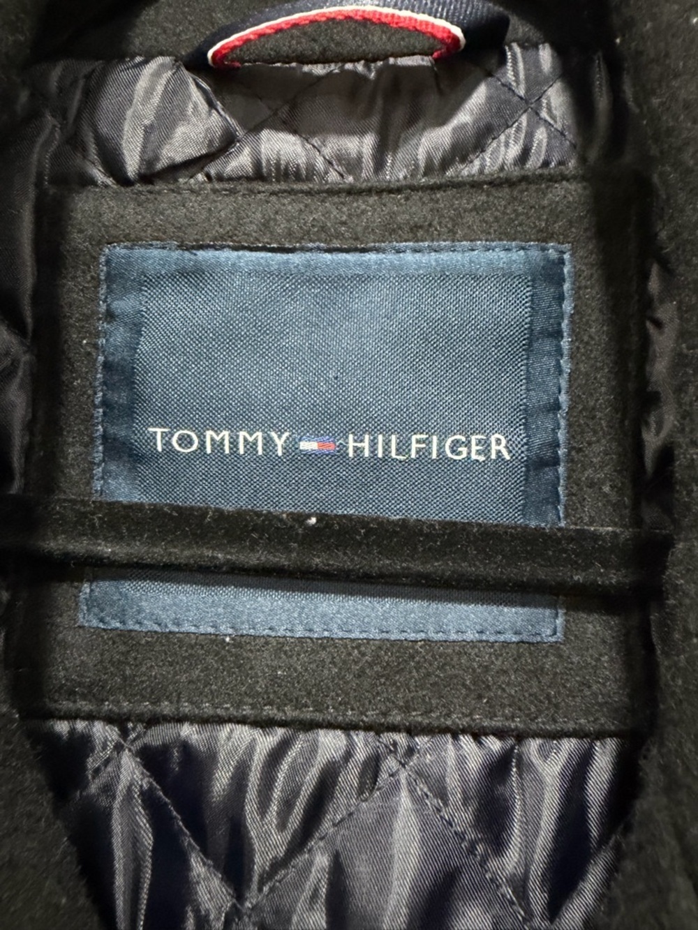 Tommy Hilfiger Black Wool Blend Coat Men’s Classic Button Front Jacket large - Picture 6 of 9